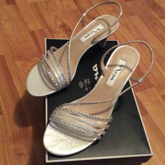 nina sandals silver